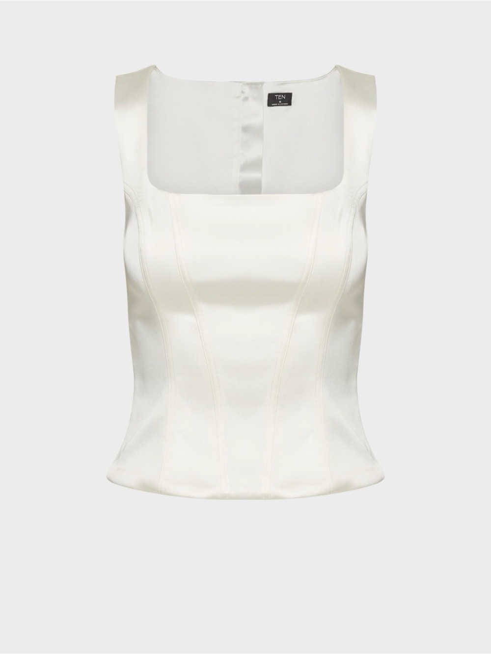 Aritzia Ivory Square-Neck Satin Camisole